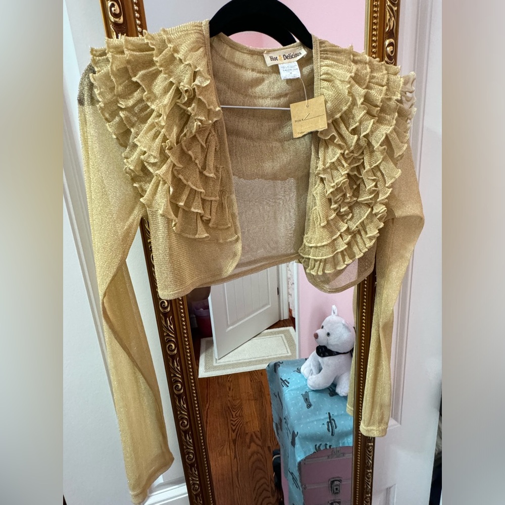 Crop long sleeve shrug